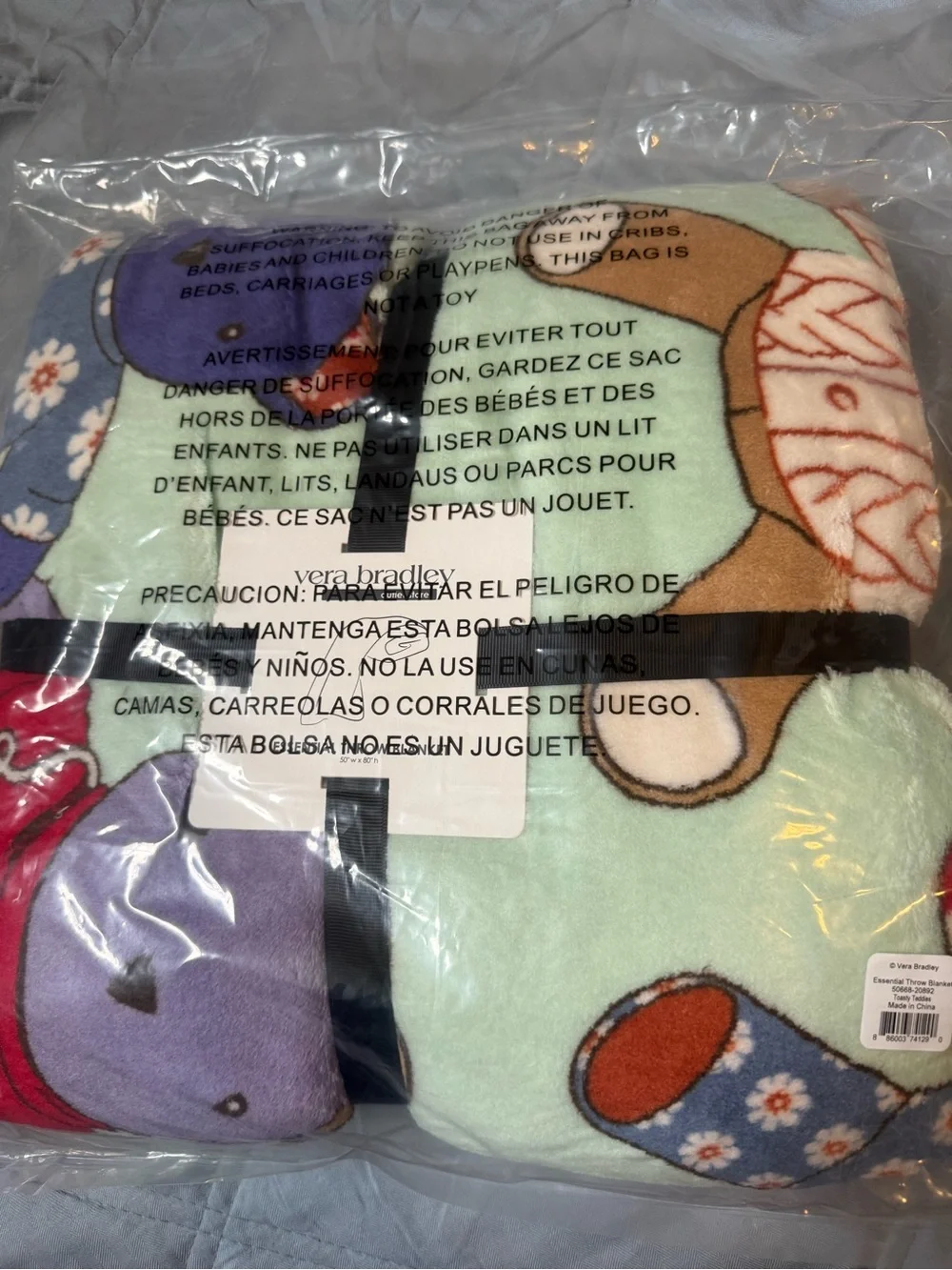 Vera Bradley Toasty Teddies Essential Throw